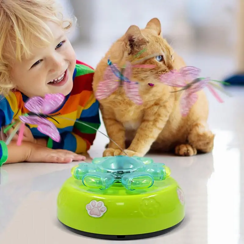 Automatic Cat Toys Interactive Automatic Cat Toy Wand For Indoor Cats Battery Operated Random Moving Cats Toy Light And Sound