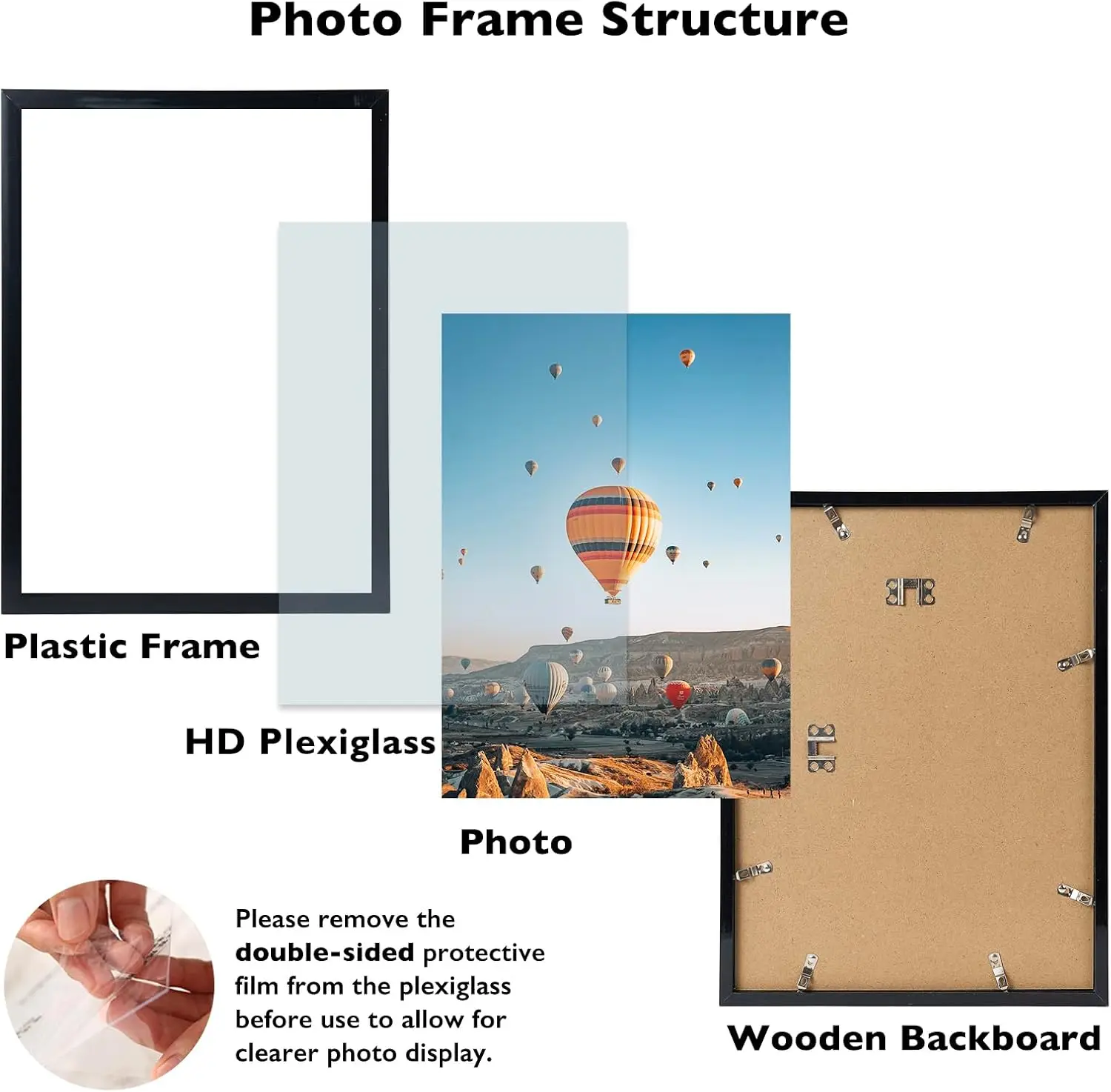 10x14 Black Picture Frame for Diamond Painting Art, Wall Hanging, Shatter Resistant