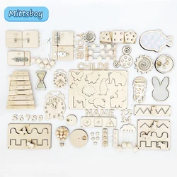 Baby DIY Wooden Montessori  Busy Board Parts  Busy Board Accessories Slide Alarm Clock Educational Toy Gear for Children Gifts