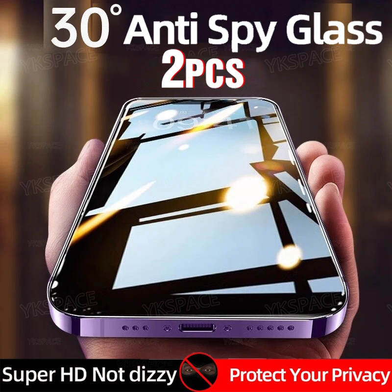 

2 шт. Защитное стекло от подглядывания для iPhone Air 12 13 mini 14 15 16e 16 17e 17 Pro Max Plus, защита экрана