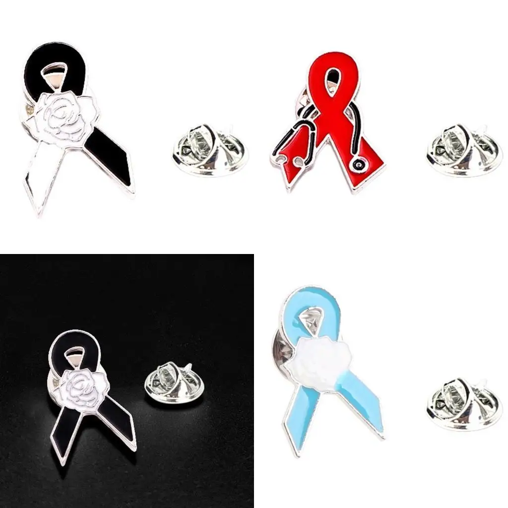 

39BB HIV Awareness Delicate Ribbon HIV Brooch Pin Lapel Pin Costume Badges Sweater