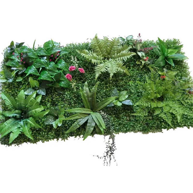 40x60cm Artificial Plant Wall Panels Green Plastic Lawn Tropical Leaves Eucalyptus Clover Fern Leaf Wedding Home Decoration