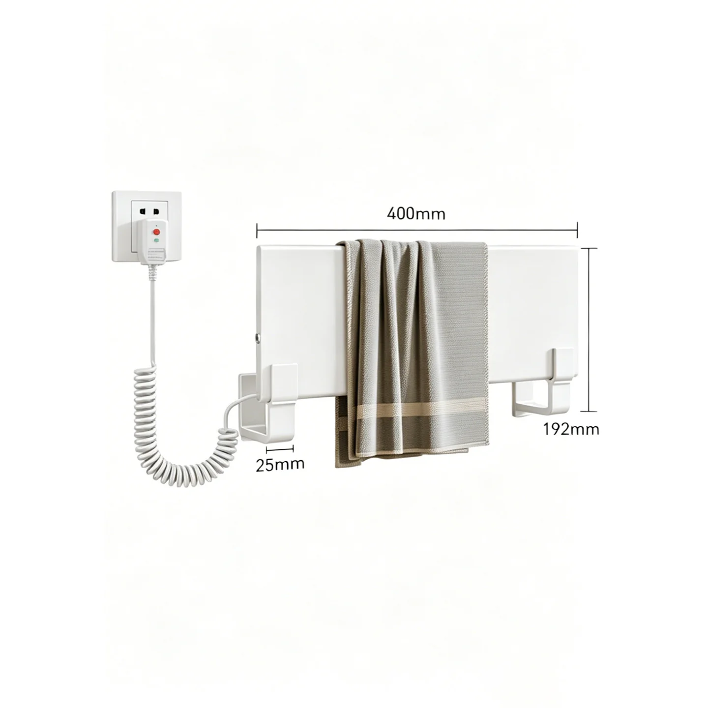 Single Panel Heated Towel Warmer Constant 55C Wall-mounted Space Aluminum Drying Rack Minimalist Bathroom Apartment Towel
