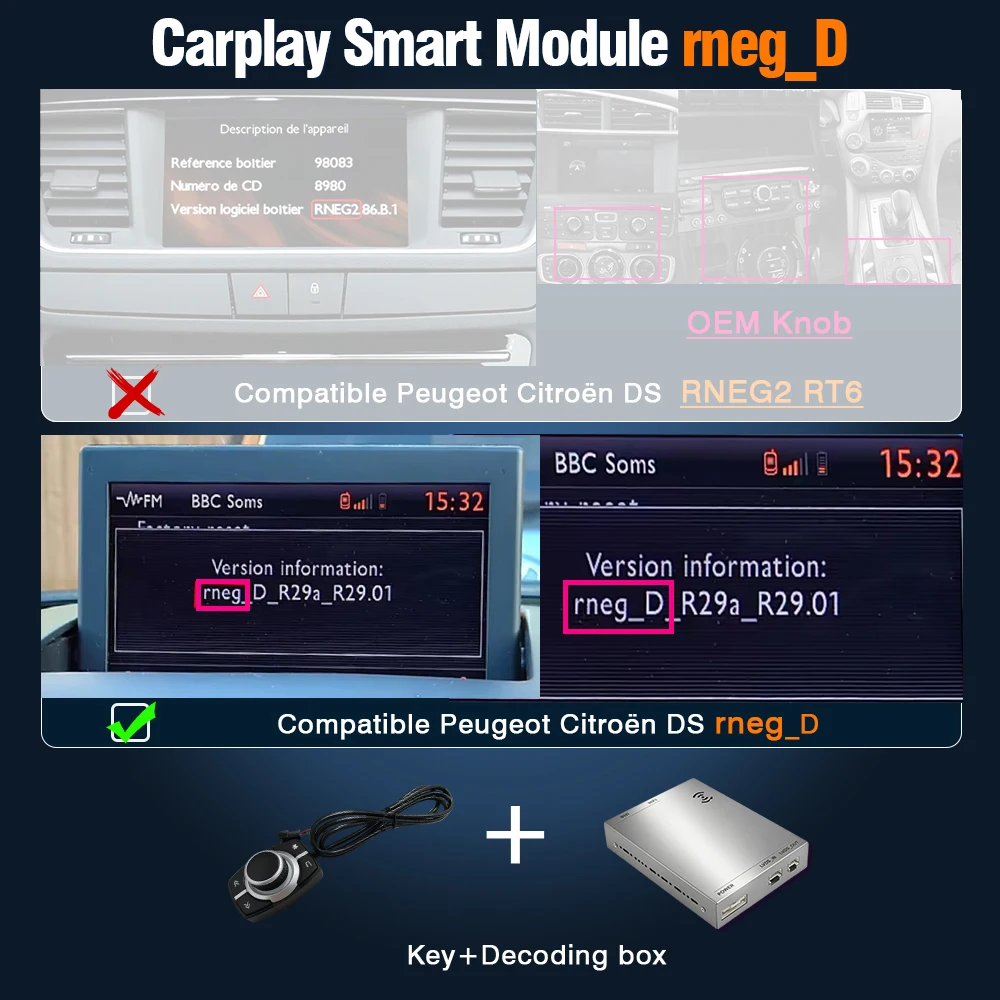 AUTOTOP Draadloze CarPlay Android Auto voor Peugeot Citroen DS rneg ng4 RNEG2 207 308 407 3008 5008 C3 RCZ Mirror Link Automodule