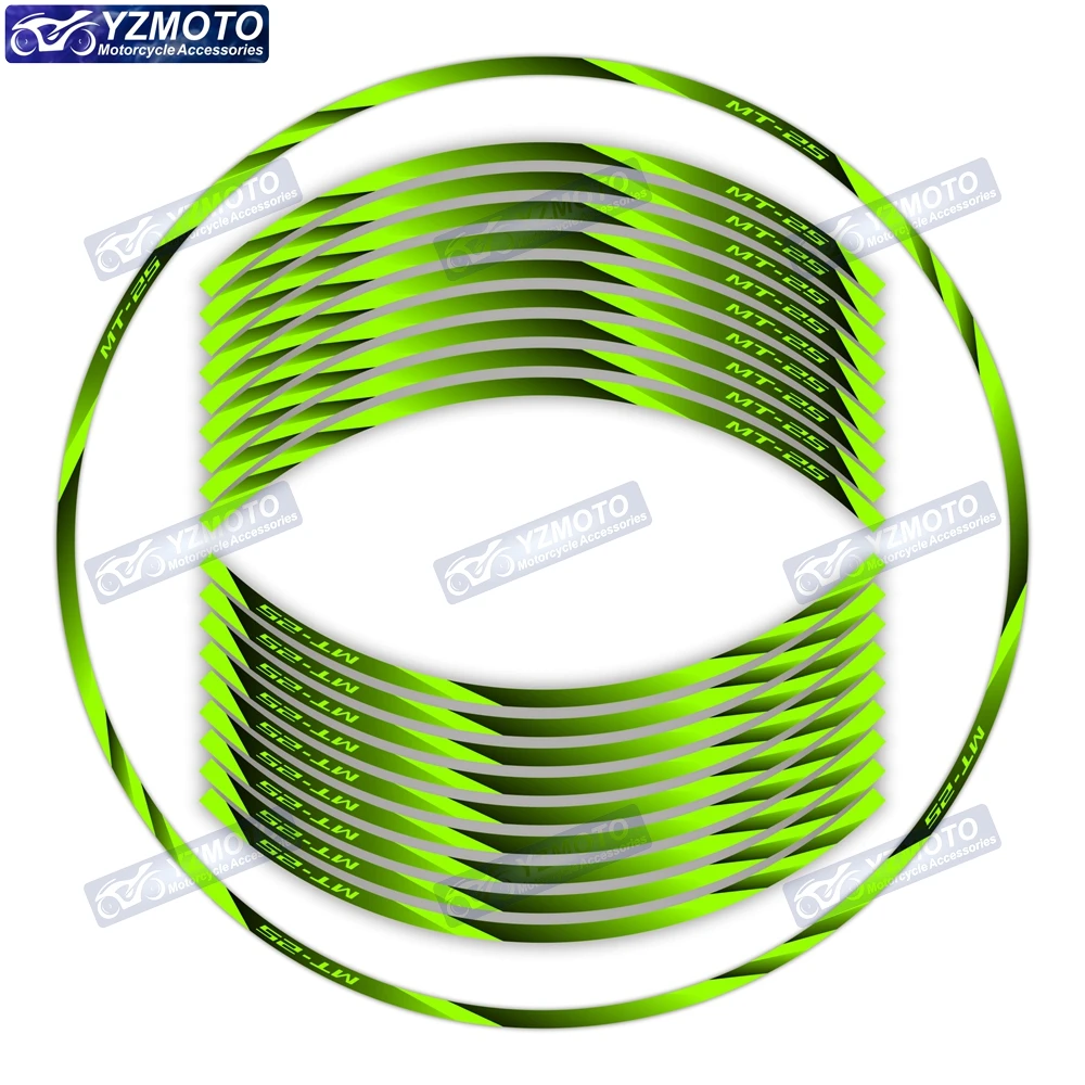 For MT-25 MT25 Motorcycle 17 Inch Front And Rear Wheel Hub Stripe Sticker Decal Decoration Reflective Waterproof Rim Stickers