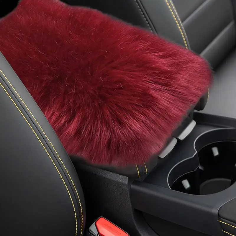 Universal Soft Car Armrest Cover skin-friendly Artificial plush Center Console Seat Box Protector Pad Auto Interior Accessories