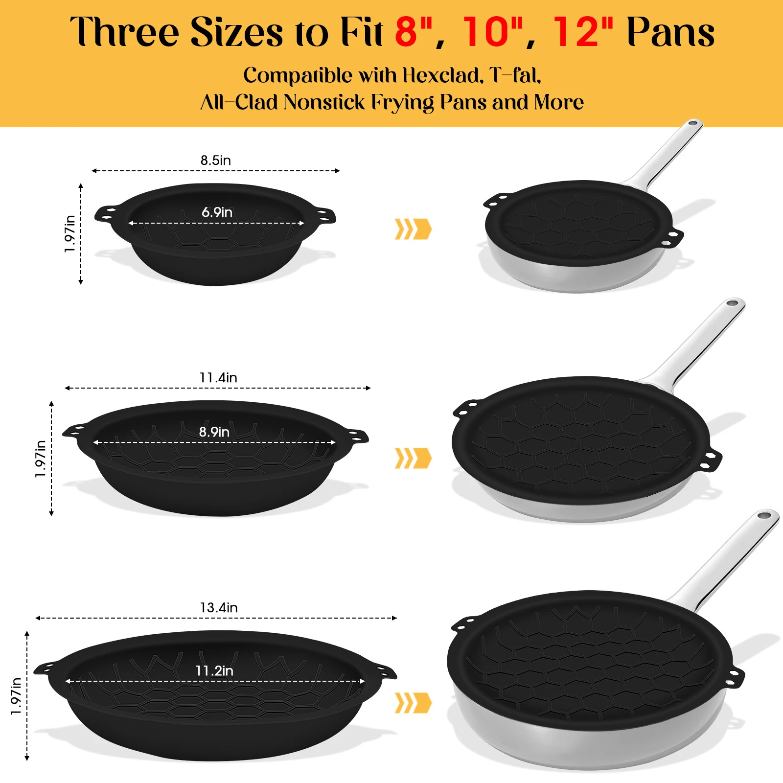 

Black Silicone Pan Protective Pad Stacking Dividers Cookware Separator Protector for Kitchen Home Restaurant