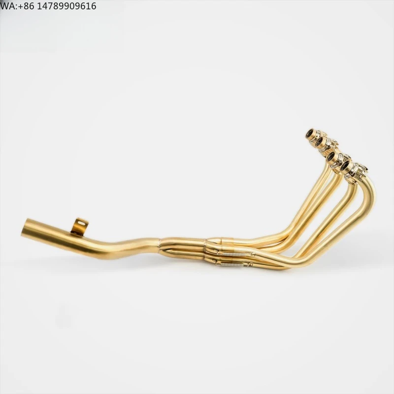 

Exquisite Vintage Brass Golden Brass Machine-Bent Six-Stage Motorcycle Full System Exhaust Pipe for CBX400F Street Bike