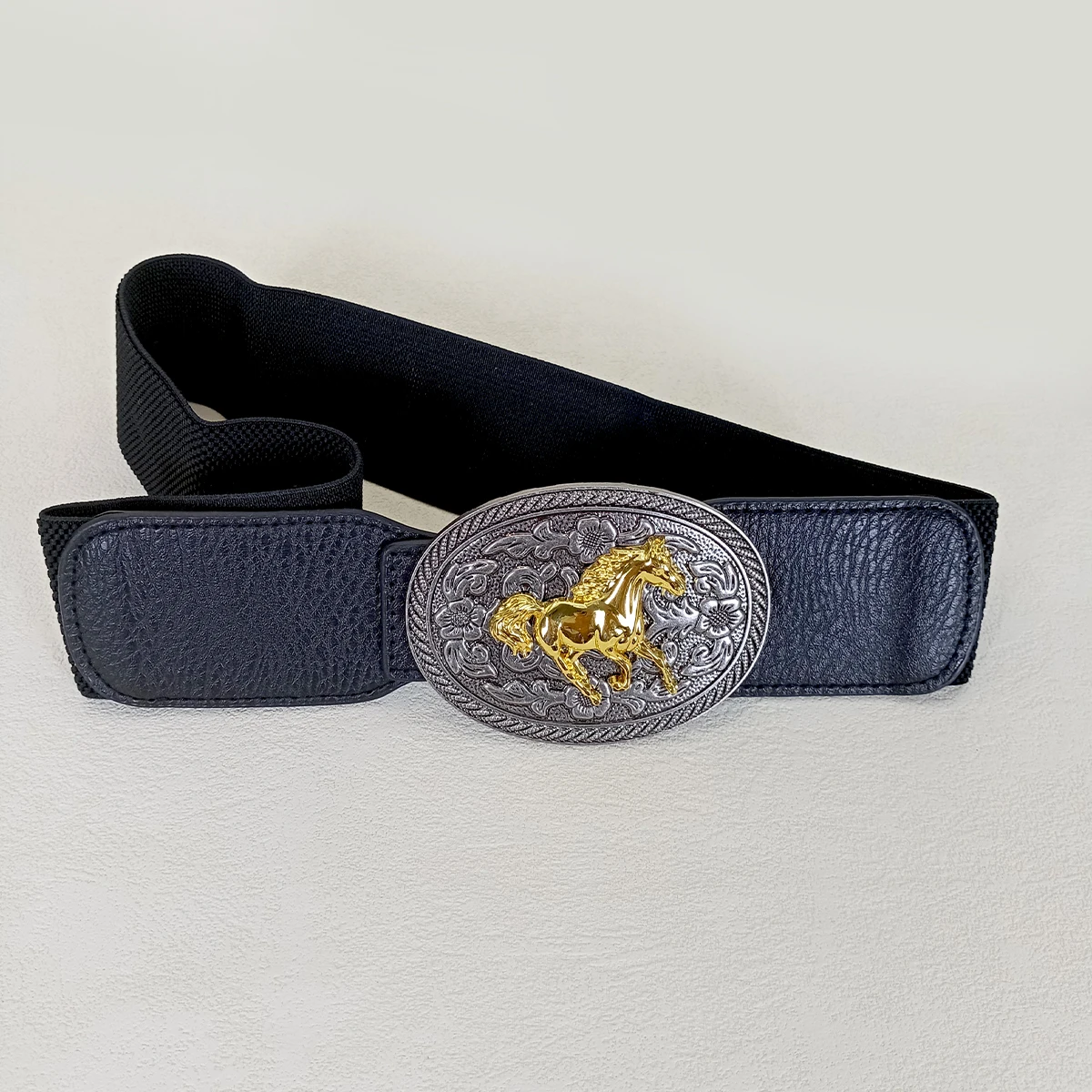 أزياء المرأة السيدات الذهب الثور مشبك واسعة تمتد مطاطا مشد الخصر حزام الشتاء فستان الديكور هدية للنساء