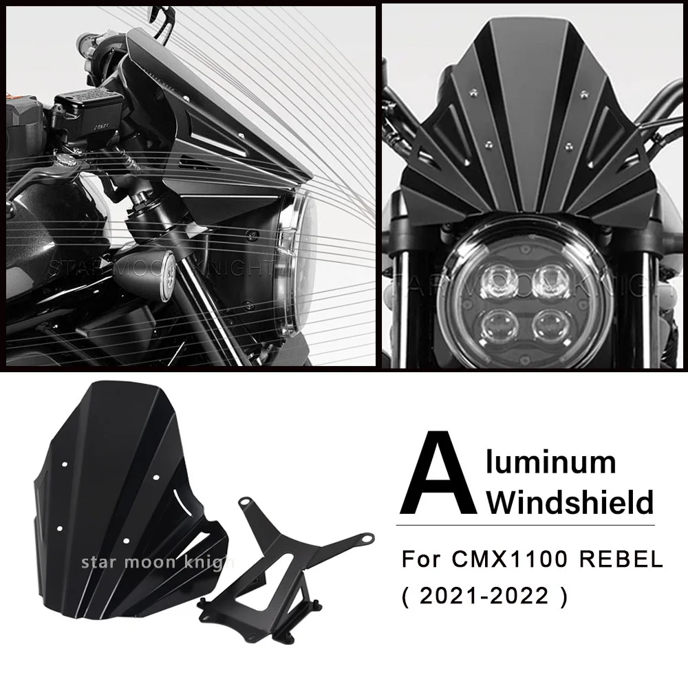 

For HONDA CMX1100 REBEL 2021 2022- Motorcycle Accessories Windshield Windscreen Aluminum Windshield Fairing Deflectore CMX 1100