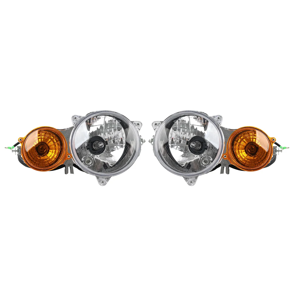 Motorbike LED Headlight Lamp Right & Left Head Light For HiSun 500 700 Models Plastic Black and Clear