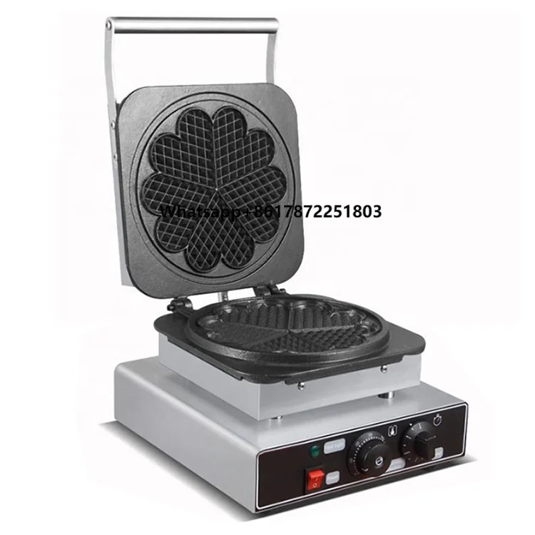 

Commercial 110v 220v Snack Equipment Single Head Heart Shaped Waffle Maker