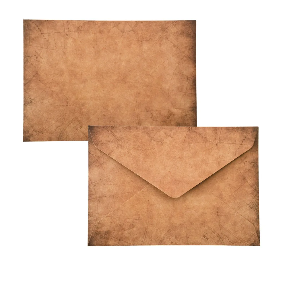 10 Stück dicke Papierumschläge mit Vintage-Muster, verdickt, Retro-Briefpapier, Hochzeitseinladung, eingeladene Geschenk-Grußkartenumschläge – Detail 5