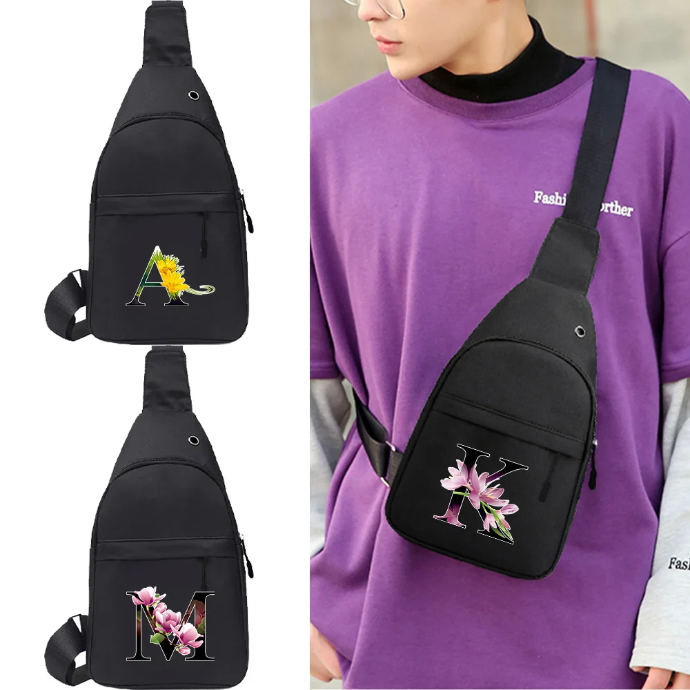 

Men Bag Fashion New Men Chest Bag Outdoor Casual Fashion One Shoulder Crossbody Bag Nylon Flower Color Series Large Capacity