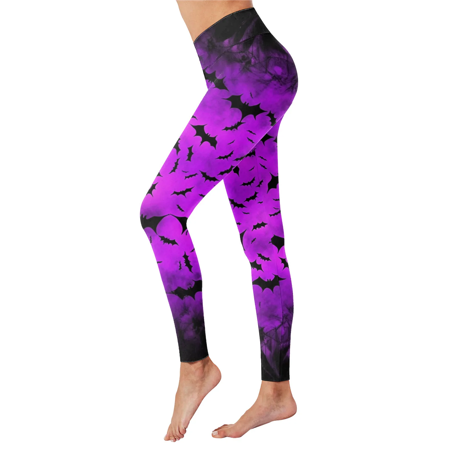 Women Halloween Leggings Fitness Workout Sports Running Leggings Push Up Gym Wear Elastic Slim Pumpkin Printed Jogging Pants