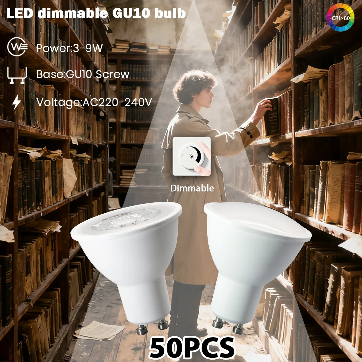50PCS Dimmable GU10…