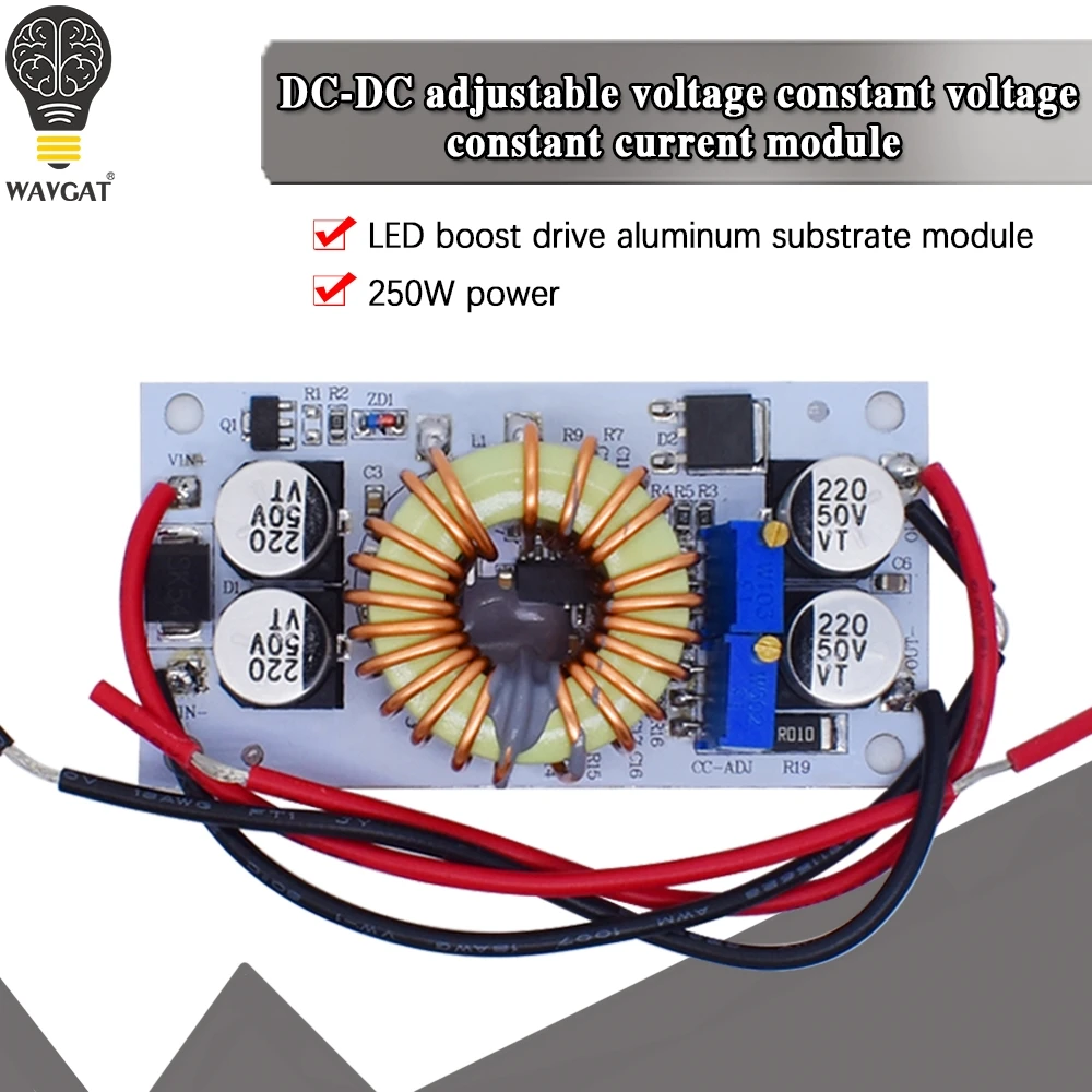 250W 10A DC-DC Boost Converter Constant Module Current Mobile Power Supply LED Driver Module Non-isolated Step Up Module