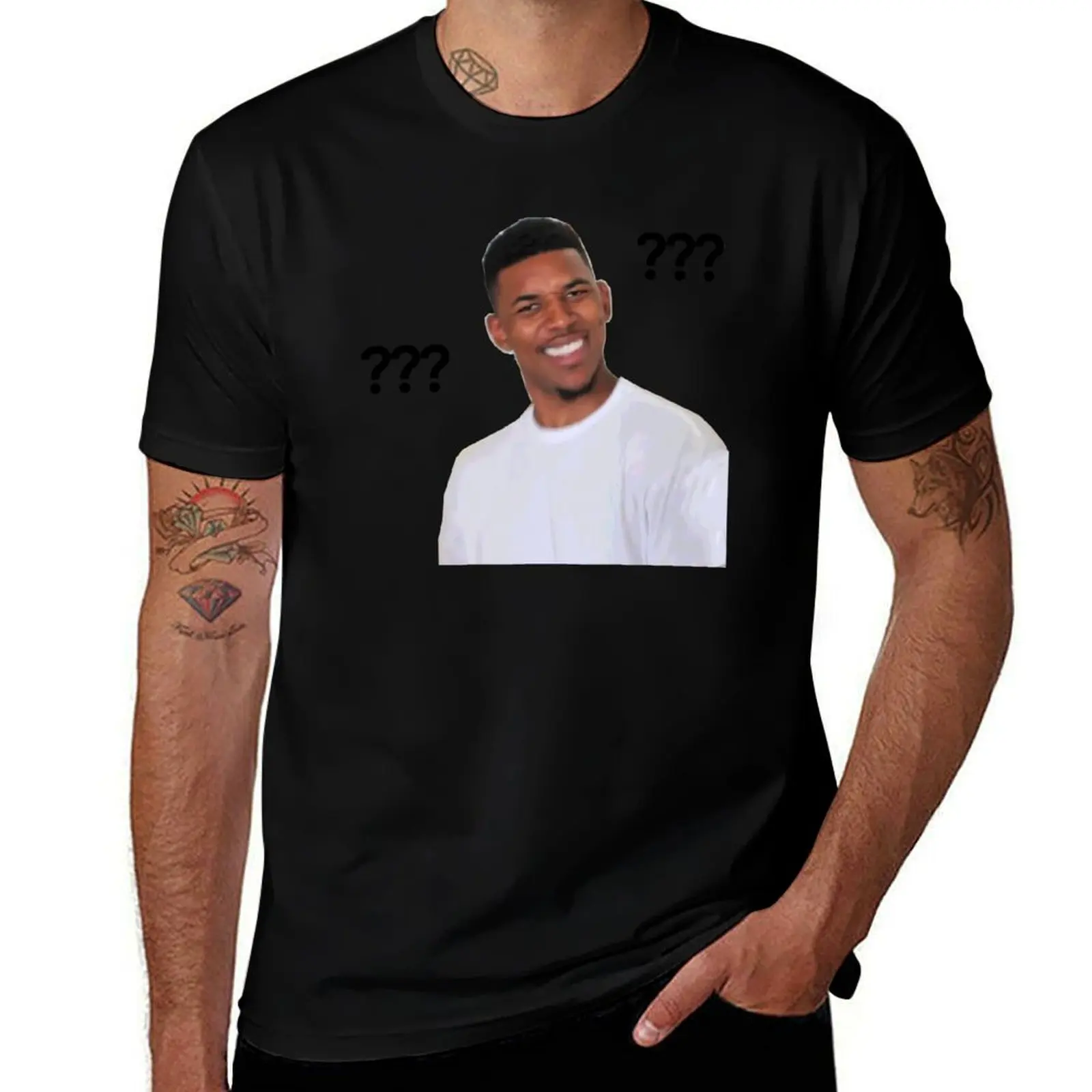 Question Mark Guy (Meme) - Transparent T-Shirt Minimalist Graphic Tee Shirt T-Shirt