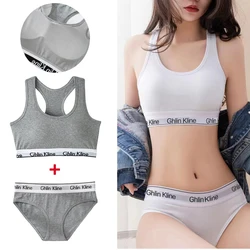 2 pezzi di biancheria intima da donna Ghlin Kline con Set di reggiseno canotta e slip sportivi in cotone