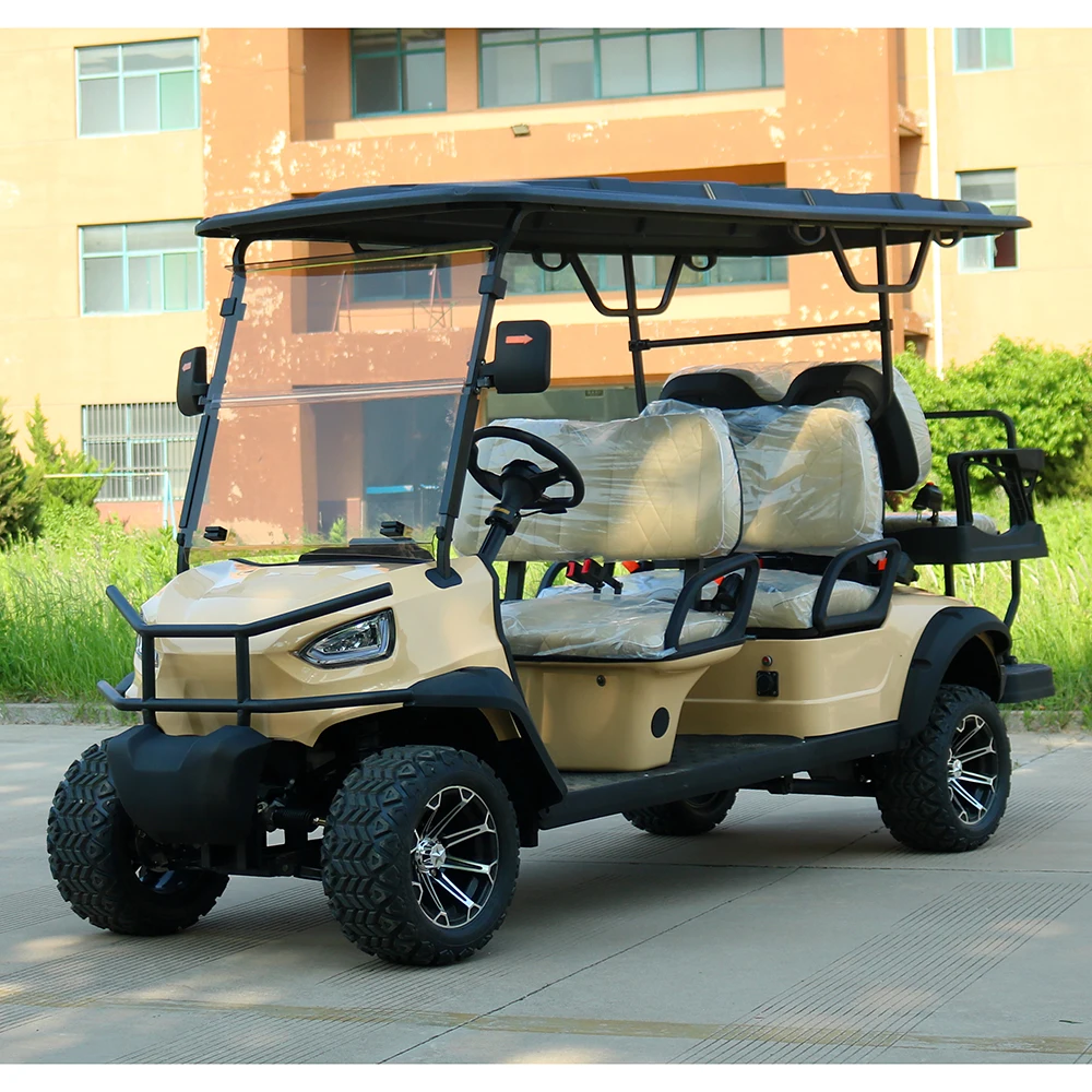 Customized Beemotor Golf Cart 6 Seater Electric Vehicle with Lithium 4+2 Seats Steel Material 5KW Motor 48V Battery for Sale