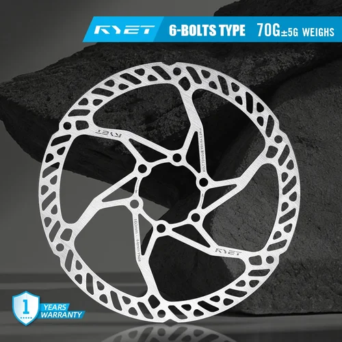 Imagen 2 del producto RYET Rotor de freno de disco 140mm160mm/180mm superligero 70g 6 pernos de acero inoxidable MTB/bicicleta de carretera-Compatible Shiman/SRM envío gratis