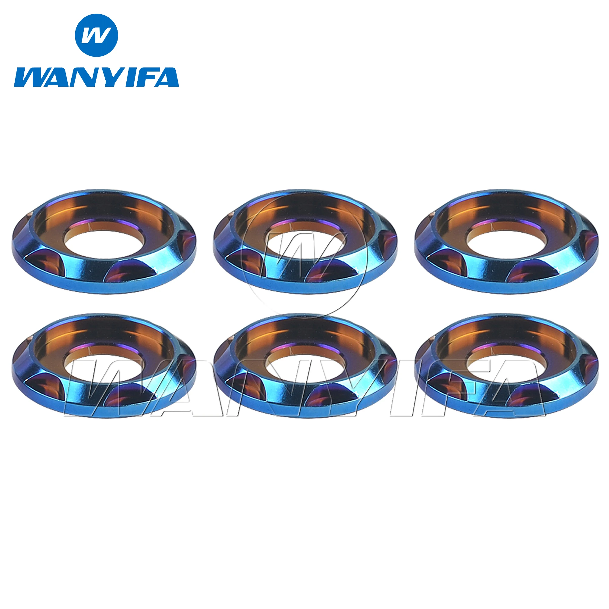 Wanyifa 6pcs Titanium Washer M5 M6 M8 M10 Step Fancy Decorative Gasket Spacers for Motorcycle Car