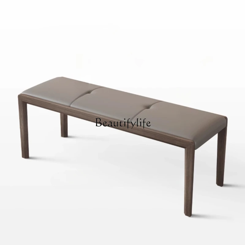 

Nordic Solid Wood Ash Long Stool Simple Modern Small Apartment Retro Long Stool