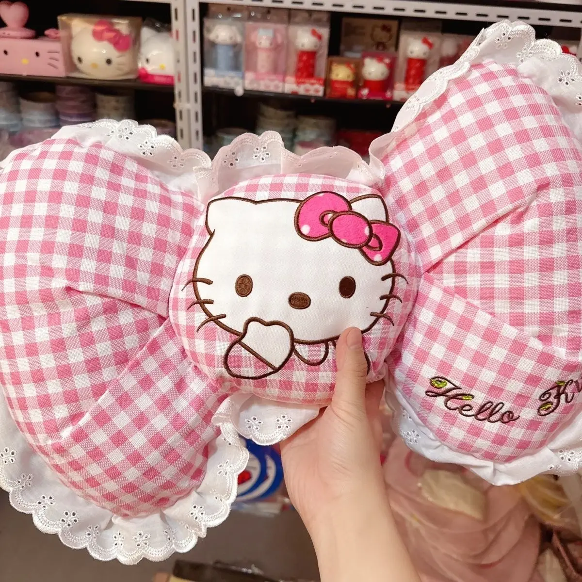 Hello Kitty Lace Candy Modeling Plush Hug Pillow Embroidery Pattern Cushion Lumbar Support Plush Stuff Toy Birthday Gift Friend
