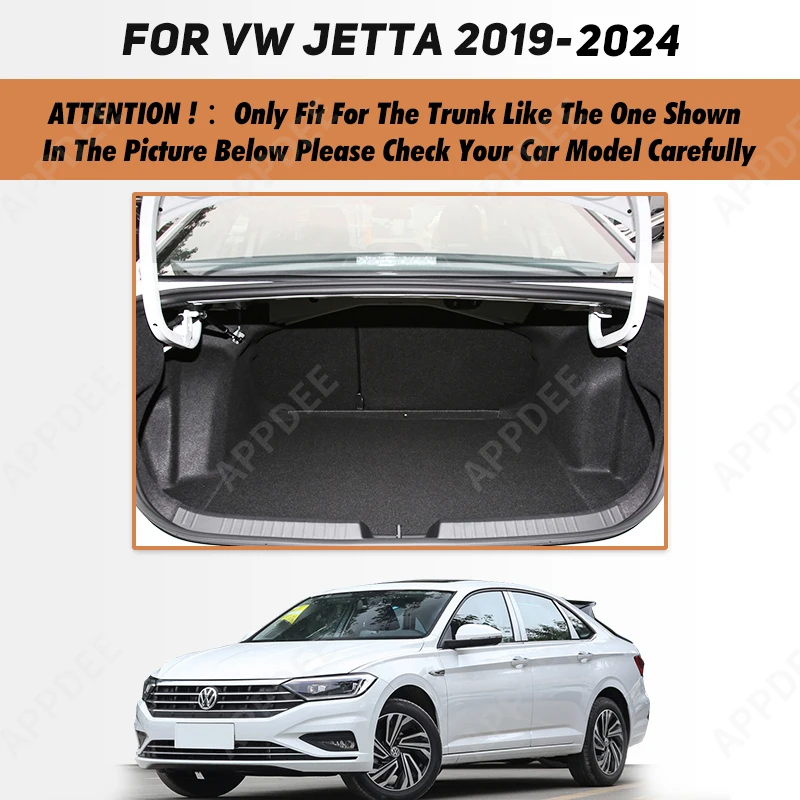 Auto Full Coverage Trunk Mat For VOLKSWAGEN VW JETTA 2019 2020 2021 2022 2023 2024 Car Boot Cover Pad Interior Accessories