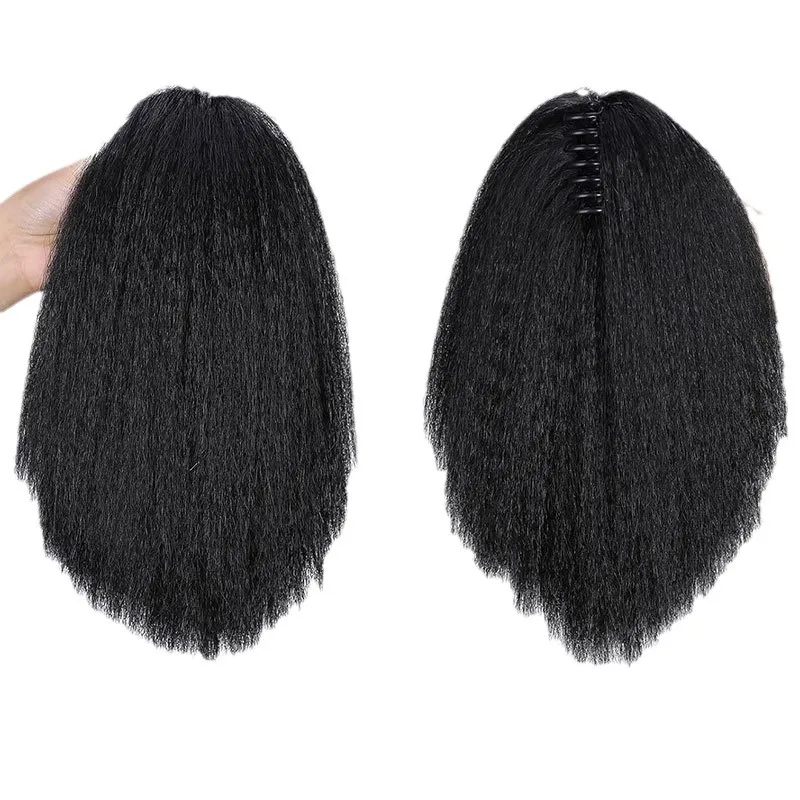 Cola de caballo afro YAKI Puff de 12-24" |   Pelo sintético Cornrow con clip |   Estilo africano natural, postizo largo esponjoso