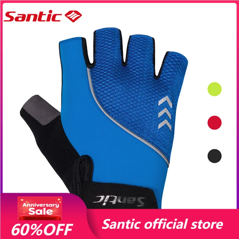 

Santic Cycling Gloves Summer Half Finger Bike Gloves MTB Road Bike Breathable K3P136