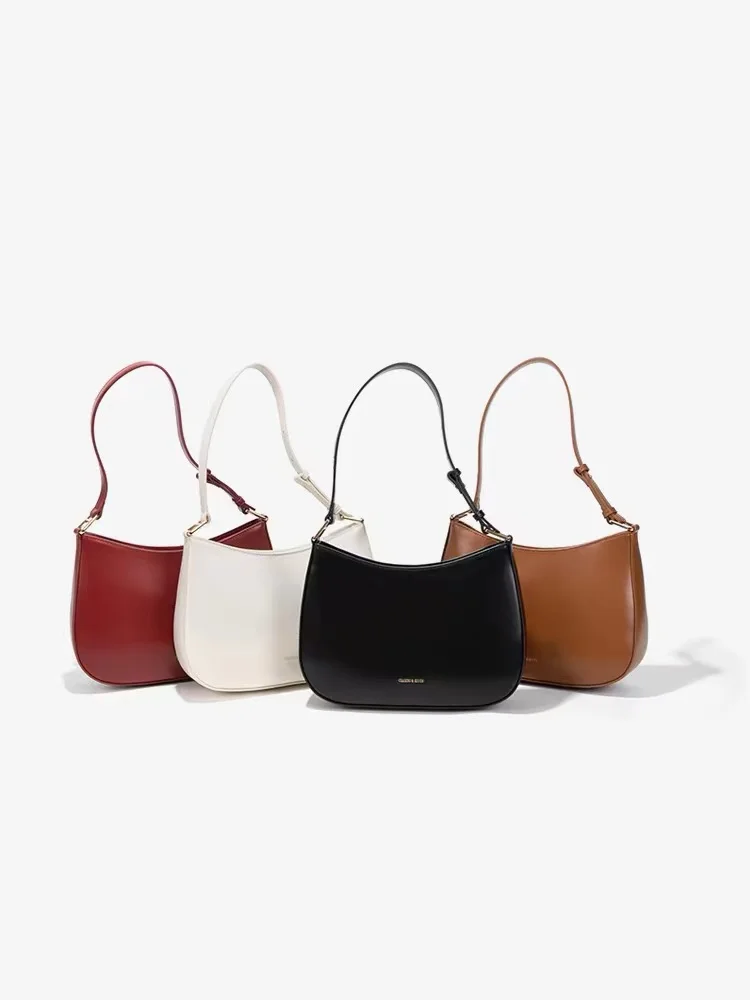 

Women's Handbag Fashion Moon Bag High Quality Genuine Leather Cowhide Shoulder Underarm Bag Lady Purse Armpit Bag Casual Bag