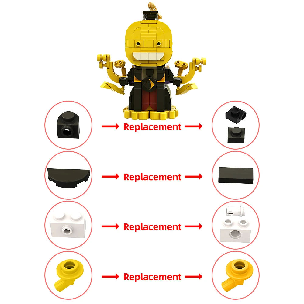 Koro-sensei Assassination Classroom BrickHeadz Building Blocks Assassination Classroom Film and Television Character Brick Toys