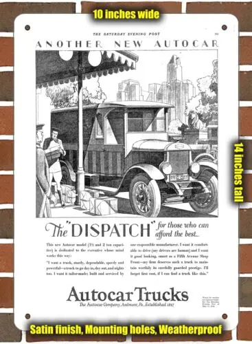 Metal Sign - 1928 Autocar Dispatch Delivery Vehicle- 10x14 inches