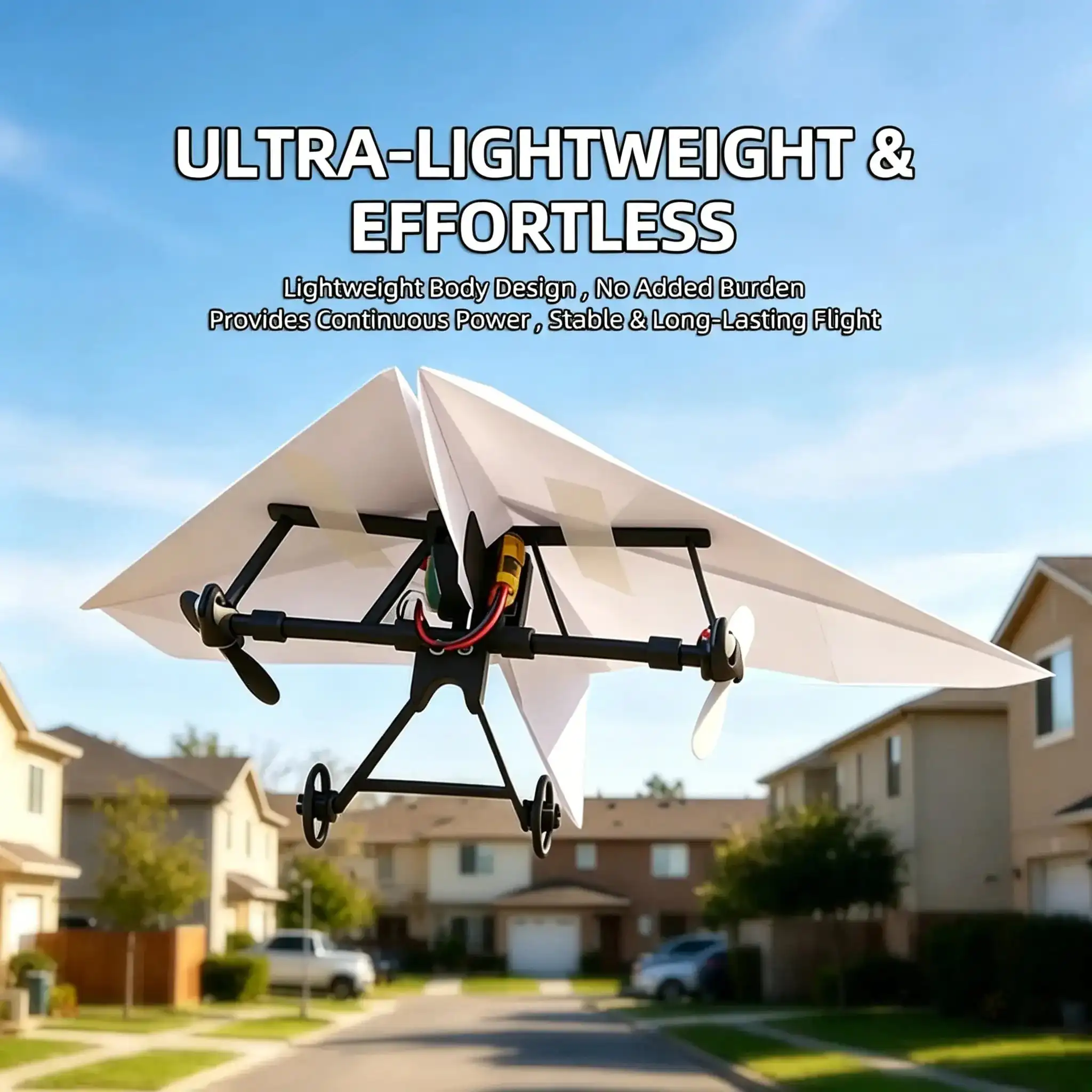 RC Paper Airplane Kit, 2.4GHz Remote Control Plane with Gyro Stabilizer & Dual Propellers, DIY Foldable Lightweight Flying Glider Toy, Easy-To-Fly STEM Science Toy, Outdoor Backyard Play, Birthday Holiday Gift For Kids Boys Girls & Adult Hobbyists