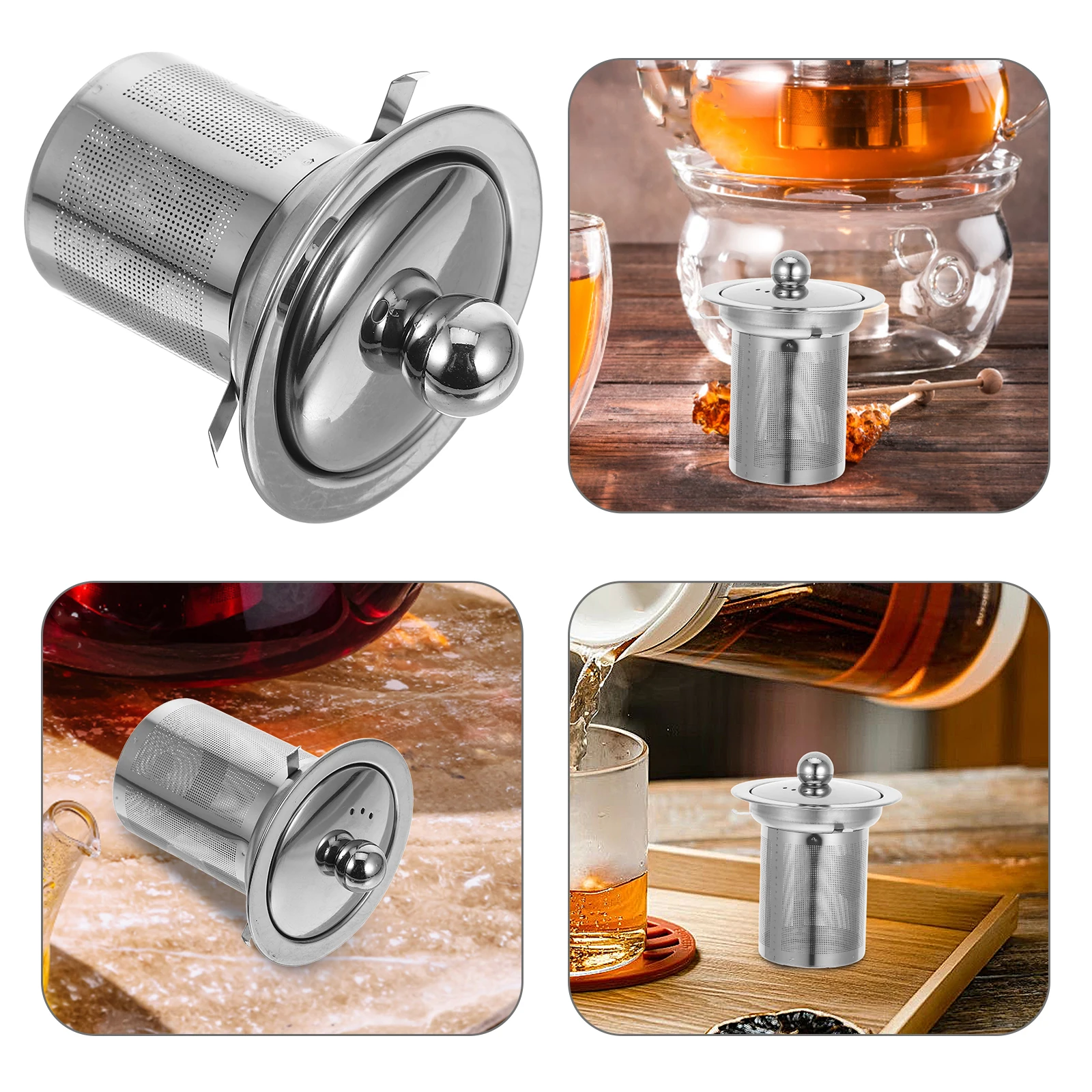 

Filter Tea Leak Loose Infuser Reusable Steeper It Can Move Leaf Strainer Kung Accessories Silver Fine Mesh