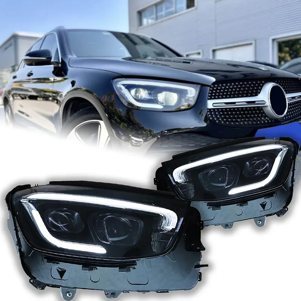 Auto Verlichting voor Benz GLC Koplamp Projector Lens GLC 300 X 253 Signaal Hoofd Lamp GLC 250 LED Koplampen Drl Automotive Accessoire