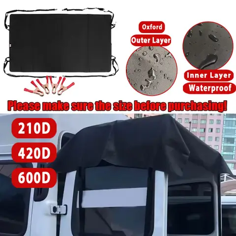 Ford Transit Custom For VW T5 T6 Campervan For RV 600D 420D 210D 블랙 후면 헛간 도어 천막 커버 방수 차양