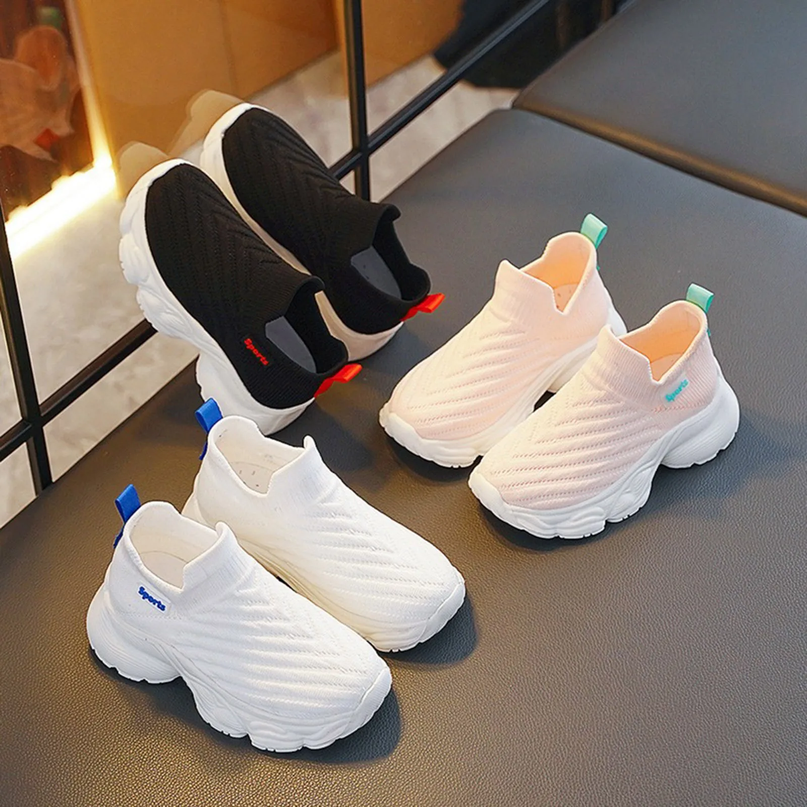 

Girl Tennis Shoes Spring And Breathable Knitted Soft Skin Friendly Running Shoes For Middle And High School Girl Sneakers Size 1