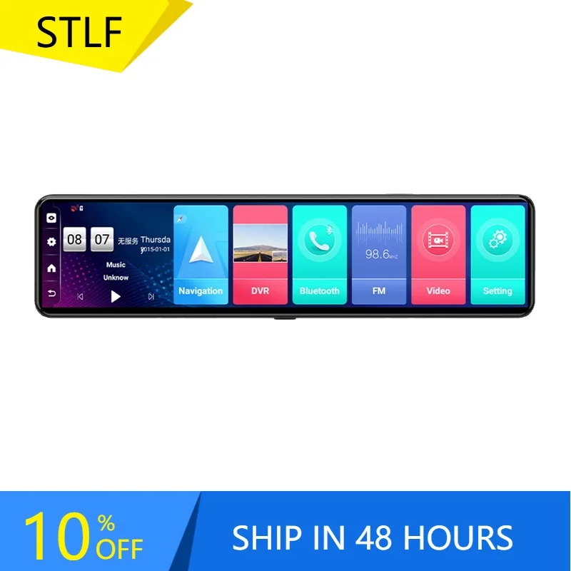 

STLFDash Cam Rear Mirrors Car DVR Driving Recorder 12 Inch GPS Navigation DashCam Rear View Cameras 24h Parking Monitors