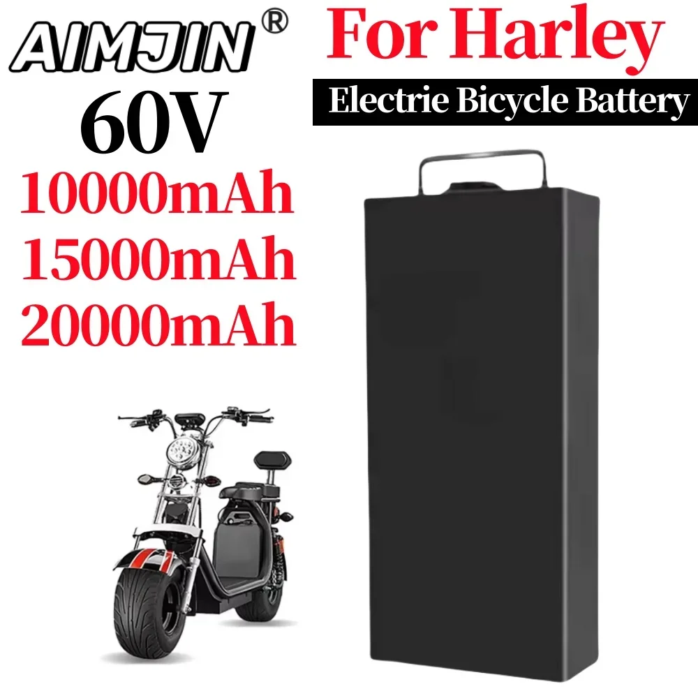 For Harley 60V 10Ah/15Ah/20Ah 18650 Electric Scooter Battery Pack for 250W~1500W Motorcycle with Charger