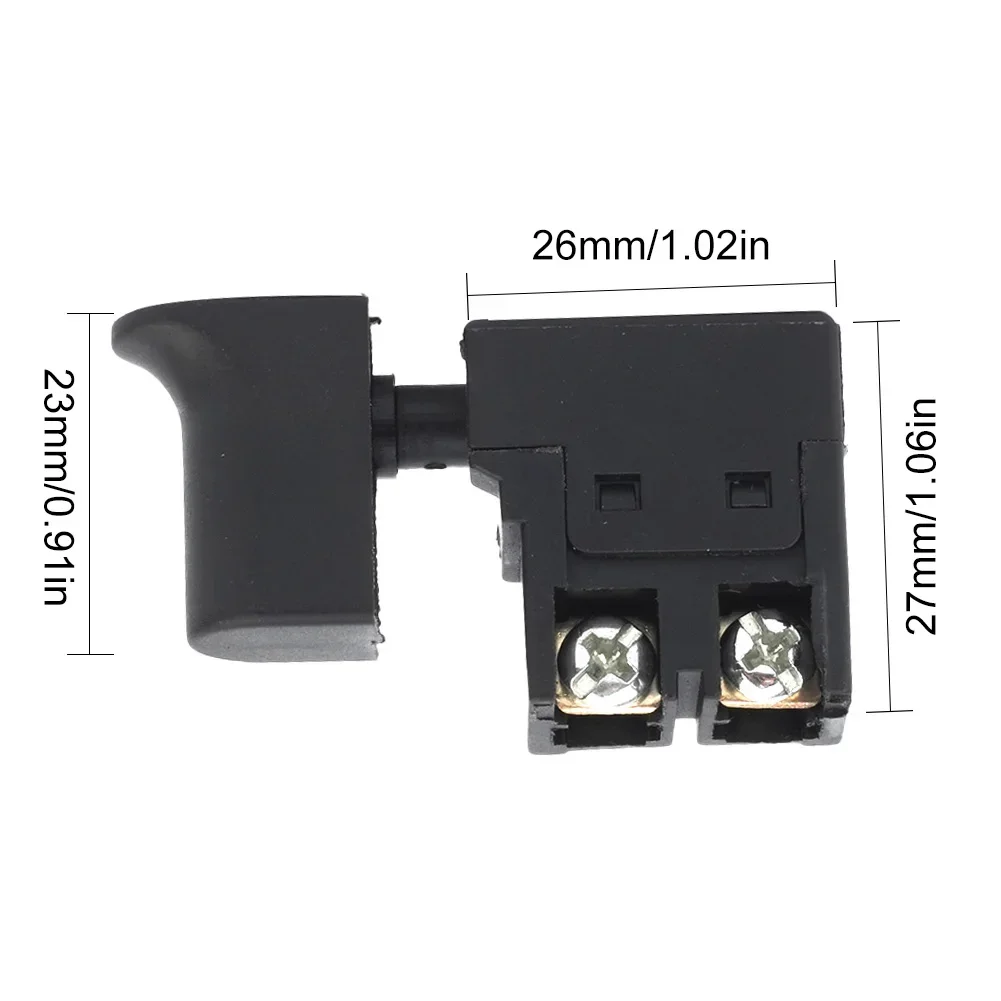 Botón de interruptor de taladro eléctrico, gatillo, velocidad de reposo automático, 250V, perilla de Control negra, bloqueo en máquina de mármol, regulación