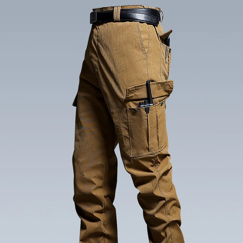 Verschleißfeste Cargohose für Herren, lässige Arbeitshose, Stretch-Hose, atmungsaktiv, mit mehreren Taschen, für den Außenbereich, wasserdicht, für Training, Wandern, für Herren – Detail 5