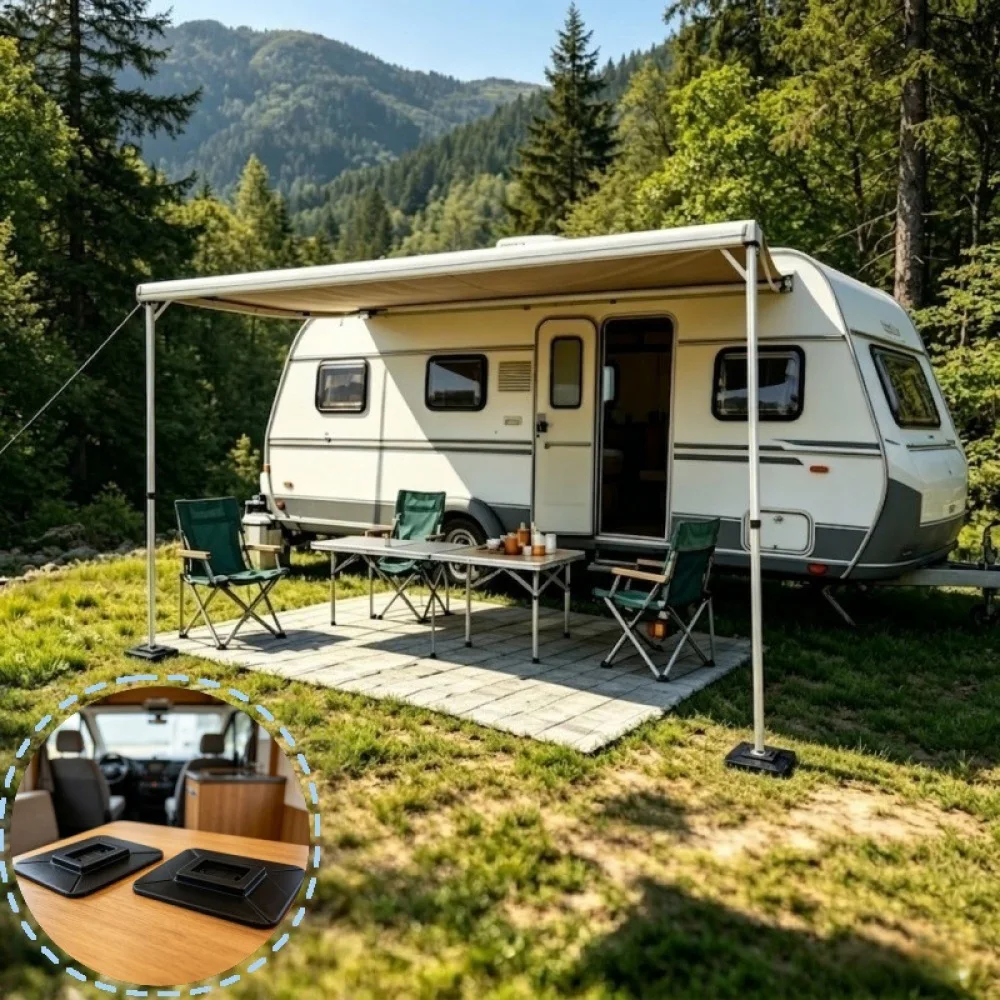 Canopy Support Foot Plate For RV Awning Omnistor Stabilizer Base Camper Trailer Accessories Carrying Outdoor Camping Tool