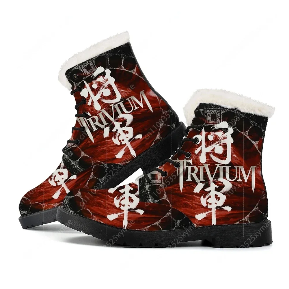 Trivium Rock Heavy Metal Band Plush Boots Mens Women Hip Hop Teenager Shoes Casual Boot Light High Quality Couple Customize Shoe