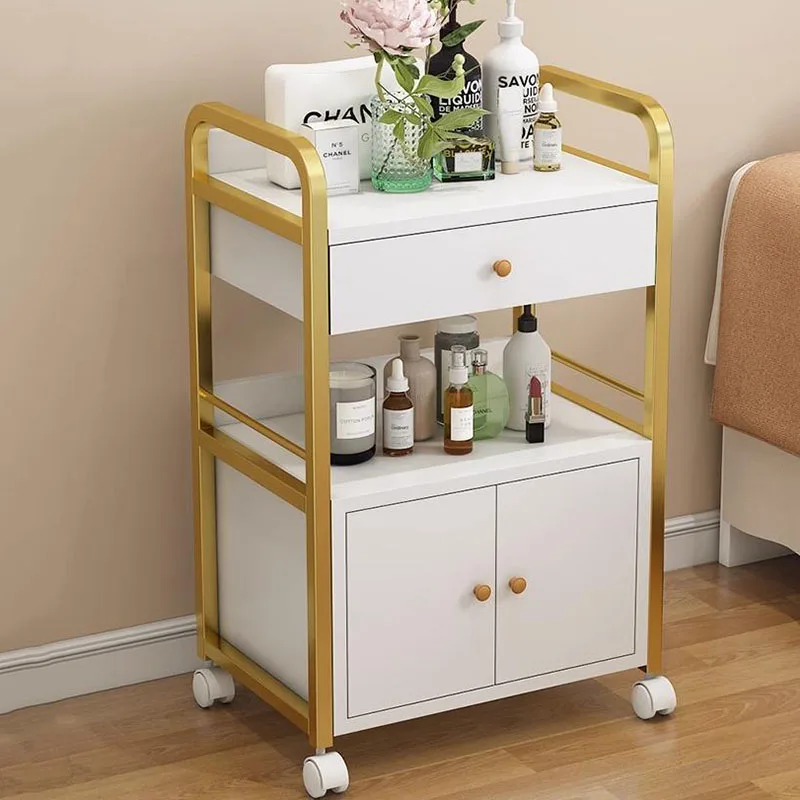 Portable Cart Folding Serving Auxiliary Hairdresser Salon Wooden Trolley Beauty Room Wagon Stations Muebles Friseur Wagen