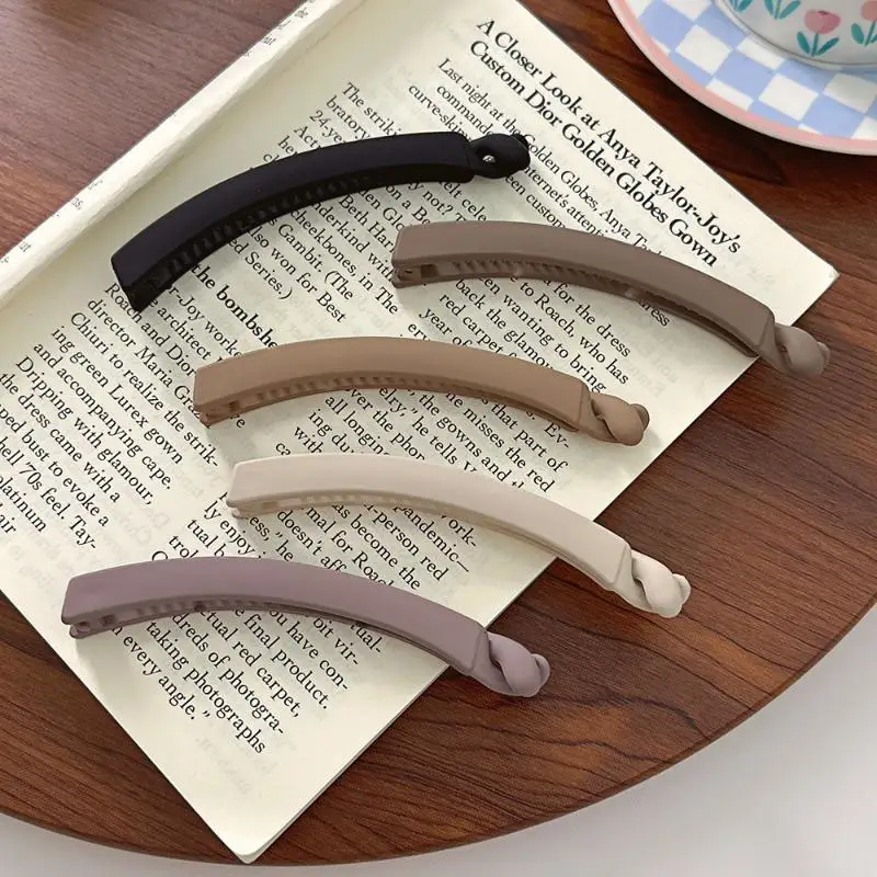 Acrylic Banana Clips 5Pcs Cute Pattern Ponytail Barrettes Lovely Hair Accessories for Primary School Girls