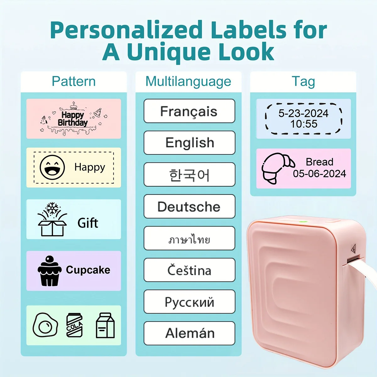 MarkLife M1 Мини Портативный Термопринтер Беспроводная Bluetooth-совместимая этикетка-бирка для домашнего офиса Этикетировочная машина