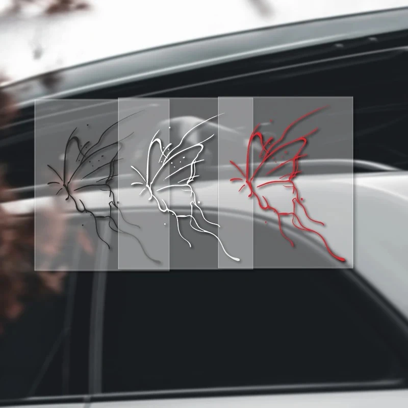 Electric car decals waterproof sun protection decoration butterfly car body stickers large area scratches cover up battery car