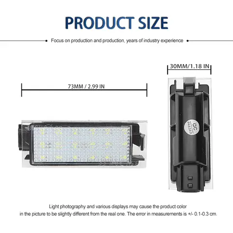 2 st för Renault Clio 3 2005-2014 Clio 4 2012-2019 Clio Grand Tour 2013-2019 Canbus Inget fel Bil LED Nummerplåtsbelysning 10 best sales Megane 2 LED - №1